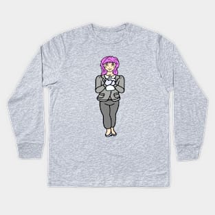 Cute office girl Kids Long Sleeve T-Shirt